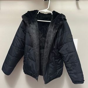 Abercrombie kids girls size 7/8 faux fur jacket/coat - excellent condition